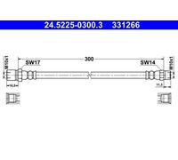 ATE 24.5225-0300.3 Latiguillo de freno para PORSCHE 911 Delantero