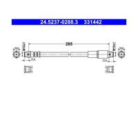 ATE 24.5237-0288.3 Manguera De Freno Para Audi 80 90 Coupé Cabriolet