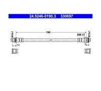 ATE 24.5246-0190.3 Freno para Citroën Peugeot 307 DS DS4/DS4 Crossback