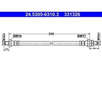 ATE 24.5305-0310.3 Latiguillo de freno para FORD Sierra Mk2 Sedán (GBC, GB4)