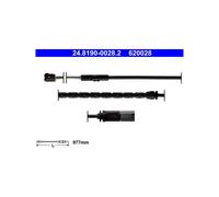 Contacto de aviso, desgaste de pastillas de freno ATE 24.8190-0028.2