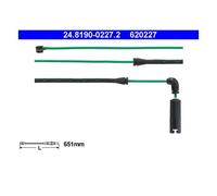 ATE 24.8190-0227.2 Contacto de Avisador Indicador Desgaste Frenos para BMW E46