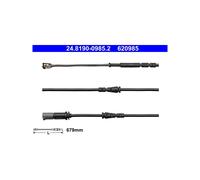 ATE 24.8190-0985.2 Sensor desgaste pastillas freno delantero izquierdo para BMW