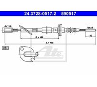 ATE 24372805172 cable de embrague