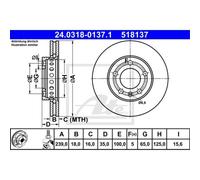 ATE 2X Disco De Freno Delante 2390 Ventilado Para VW Polo 9N_ Fox 5Z1 5Z3