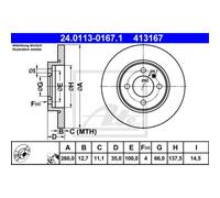 ATE 2X Disco De Freno Delante 2600 Completo Para BMW 3 Series E30 24.0113-0167.1