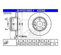 ATE 2X Disco De Freno Delante 2760 Completo Para Iveco Daily III 24.0122-0262.1
