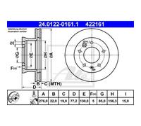 ATE 2X Disco De Freno Delante 2760 Ventilado Para Mercedes-Benz Sprinter 3-T