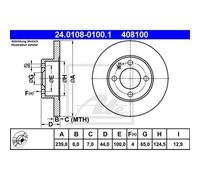 ATE 2x Disco de Freno Delantero 2390 Completo para VW Polo 86 Derby 86C 80 Audi