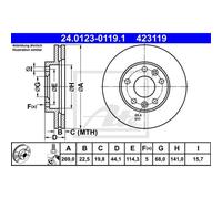 ATE 2x Disco de Freno Delantero 2690 Ventilado para Dacia Duster Hm _