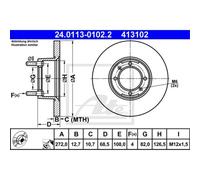 ATE 2x Disco de Freno Delantero 2720 Completo para Alfa Romeo Spider 115 105