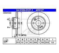 ATE 2X Disco De Freno Trasero 2310 Completo Para Mazda MX-5 I NA 323 F IV BG