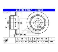ATE 2X Disco De Freno Trasero 2580 Completo Para BMW 3 Series E30 24.0110-0263.1