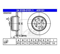 ATE 2X Disco De Freno Trasero 2670 Completo Para Alfa Romeo Spider 115 105 GT