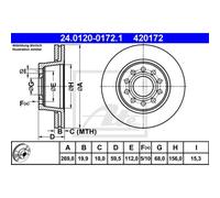ATE 2X Disco De Freno Trasero 2690 Ventilado Para Audi V8 44_ 4C_ 100 4A C4