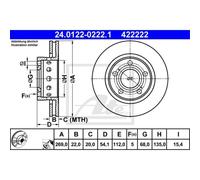 ATE 2X Disco De Freno Trasero 2690 Ventilado Para VW Passat Variant 3B6 3B5