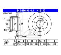 ATE 2X Disco De Freno Trasero 2720 Completo Para Mercedes-Benz Sprinter 3-T