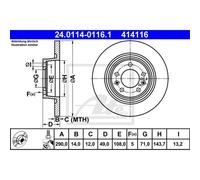 ATE 2X Disco De Freno Trasero 2900 Completo Para Citroën Jumpy Kasten Peugeot