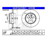 ATE 2X Disco De Freno Trasero 2900 Completo Para Mercedes-Benz Clase S W140