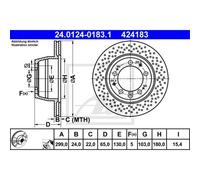 ATE 2X Disco De Freno Trasero 2990 Perforado/Interior Para Porsche 911 Targa