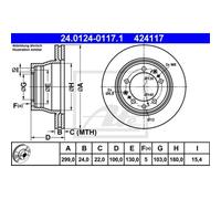 ATE 2X Disco De Freno Trasero 2990 Ventilado Para Porsche 911 Cabriolet 964