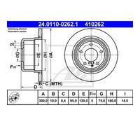 ATE 2X Disco De Freno Trasero Ø300mm Completo Para BMW 5 Series Touring E34