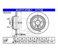 ATE 2X Disco De Freno Trasero 3020 Completo Para Ford Kuga I S-Max WA6 Land