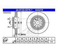 ATE 2X Disco De Freno Trasero 3100 Ventilado Para VW Passat Variant 3G5 3C5