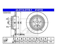 ATE 2X Disco De Freno Trasero 3250 Completo Para Mercedes-Benz GLE W166 Clase M