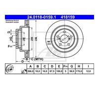 ATE 2x Disco Freno Trasero Ø266mm Ventilado para Subaru Impreza Sedán Gc 2.0