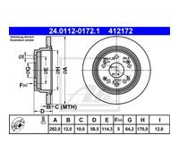 ATE 2x Disco Freno Trasero 2820 Completo para Honda Fr-V Ser Corriente Rn
