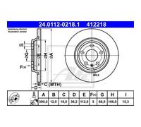 ATE 2x Disco Freno Trasero Ø300 MM Completo para Audi A4 Avant 8W5 B9 2.0Tdi 35