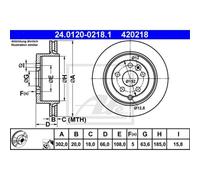 ATE 2x Disco Freno Trasero 3020 Ventilado para Land Rover Freelander 2 Fa _