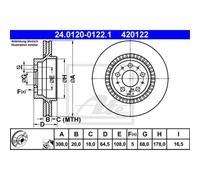 ATE 2x Disco Freno Trasero 3080 Ventilado para Volvo XC90 I 275 24.0120-0122.1