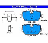 ATE 602713 Pastillas Freno Trasero BMW 1 E87, 3 E90 4 Piezas