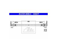 ATE 83.6101-0650.3 Latiguillo de freno Longitud: 650mm
