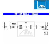 ATE Bremsschlauch 83.7114-0376.3