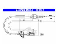 ATE Cable De Embrague Compatible Para Fiat 500 312 169 Ford KA RU8