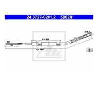 ATE Cable De Freno De Mano Trasero Compatible Para BMW 3er E21 24.3727-0201.2