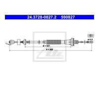 ATE Cable Embrague Cable Del Embrague Apto para Peugeot 206Cc 2D 2A C 2E k .