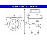 ATE Depósito compensación, líquido de frenos para BMW: 2000, 1502, 1800, 1602, 02, 2002, Série 3, 1802, 1600 (Ref: 03.3508-5851.3)
