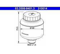 ATE Depósito compensación, líquido de frenos para MERCEDES-BENZ: HECKFLOSSE (Ref: 03.3508-0401.3)