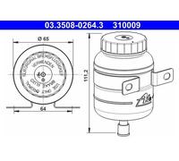 ATE Depósito compensación, líquido de frenos para MERCEDES-BENZ: T2/L (Ref: 03.3508-0264.3)