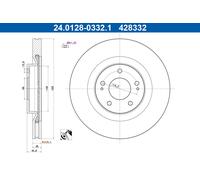 ATE Discos de Freno Ventilado Delant. para Mitsubishi Outlander III Van Eclipse
