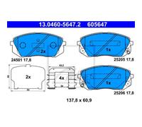 ATE Forros de Freno Delantero para Kia Cee'D Deporte de Vagones Hyundai i40 Cw