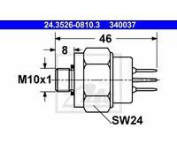 ATE Interruptor luces freno para FORD: Taunus & MERCEDES-BENZ: 107 Series, 8, CABRIOLET, Classe S, COUPE, PAGODE, 116 Series (Ref: 24.3526-0810.3)