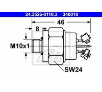 ATE Interruptor luces freno para PORSCHE: 356 (Ref: 24.3526-0110.3)