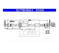 Ate Manguera De Freno Brecha Delante Para Mini Mini Cabriolet Roadster