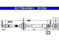 ATE Manguera De Freno Línea De Freno Compatible Para Ford Focus III