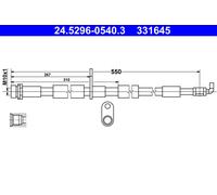ATE Manguera De Freno Línea De Freno Compatible Para Ford Kuga II DM2